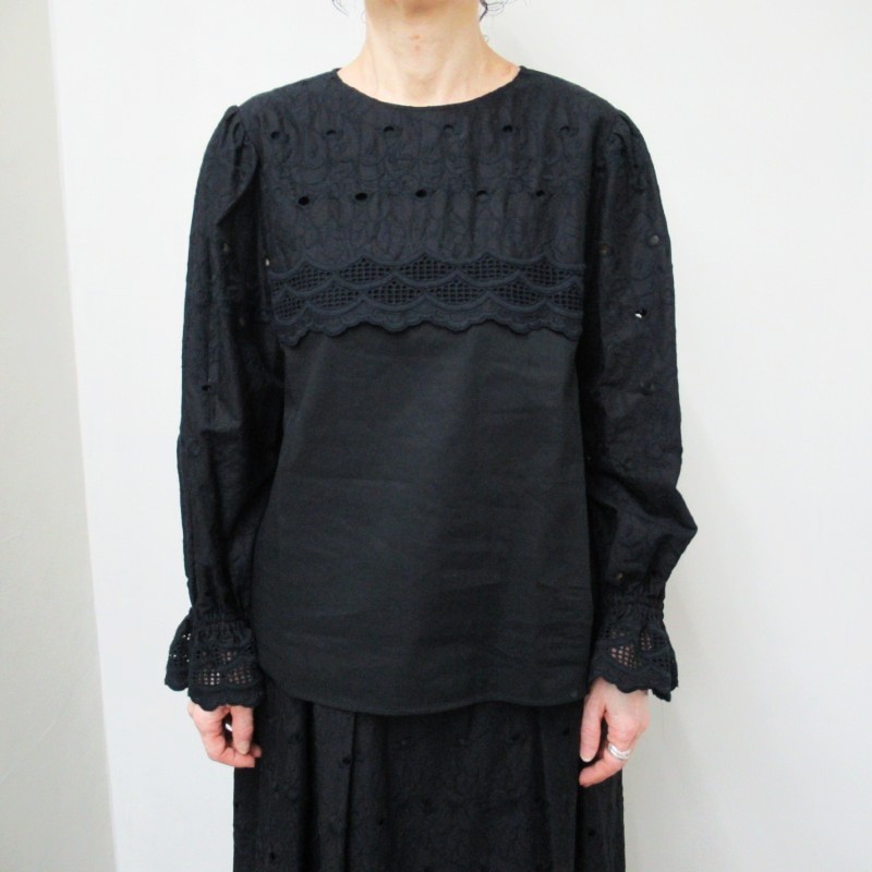 Michel Beaudouin  スカラップレースプルオーバー /BK2 【日本製】